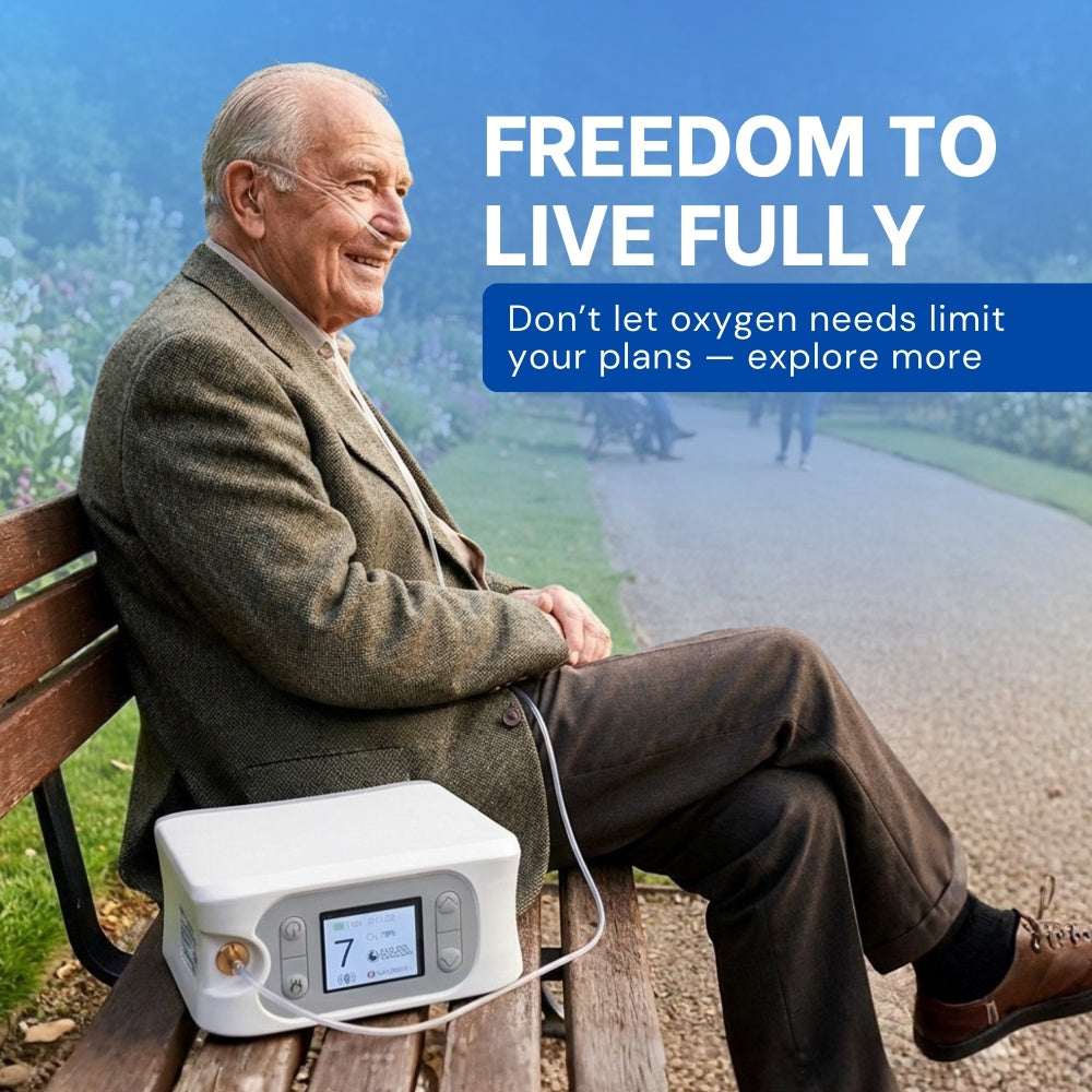 Advanced 1-7L/Min Oxygen Concentrator – AI Breath Detection, 90-94% Oxygen Purity