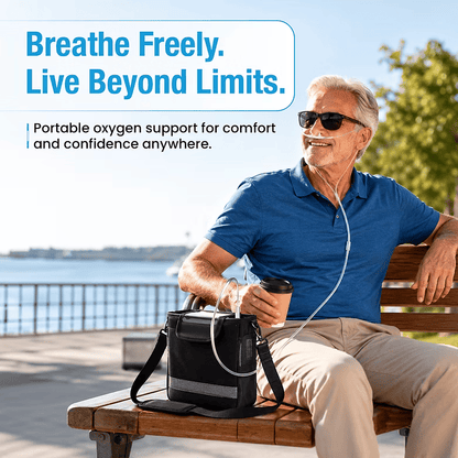 Advanced 1-7L/Min Oxygen Concentrator – AI Breath Detection, 85-90% Oxygen Purity