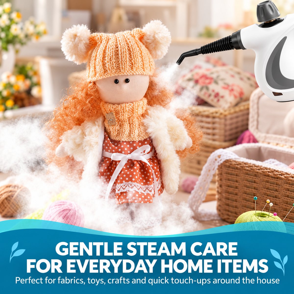 Handheld Steam Cleaner | Effortless, Powerful & Chemical-Free Deep Cleaning (12-Piece Kit)