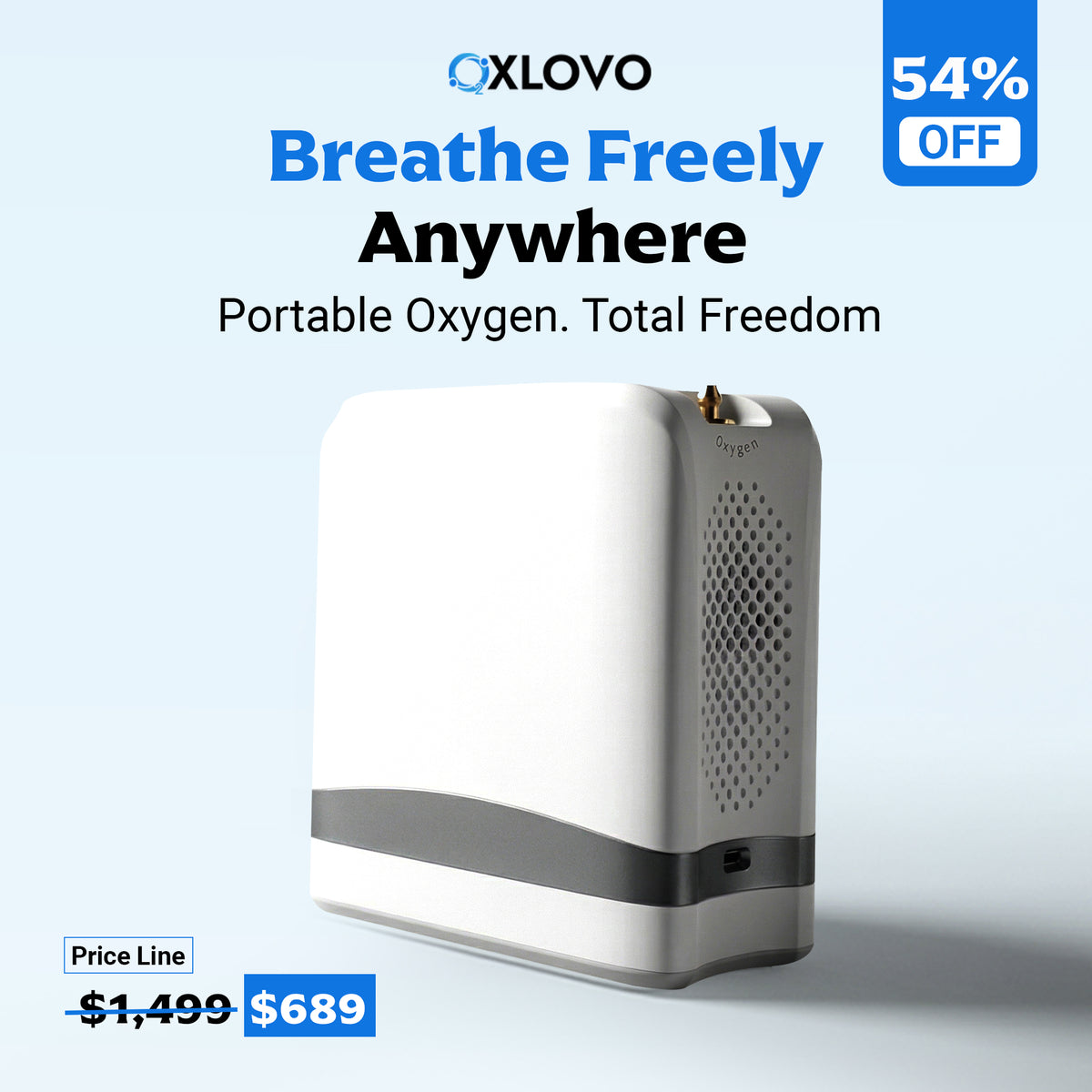 AI Powered Portable Oxygen Concentrator With Smart Pulse Flow | 1–7L Adjustable Oxygen Output | 90–94% Oxygen Purity