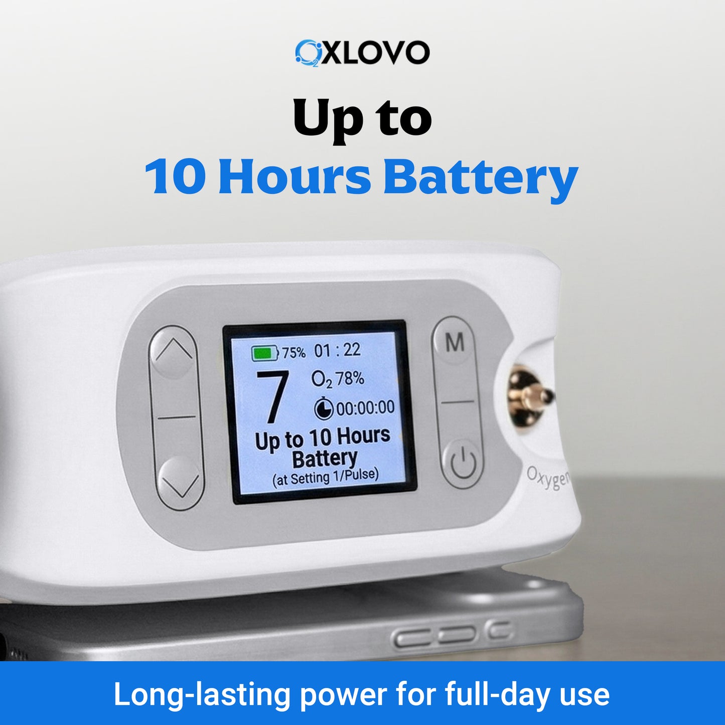 AI Powered Portable Oxygen Concentrator With Smart Pulse Flow | 1–7L Adjustable Oxygen Output | 90–94% Oxygen Purity
