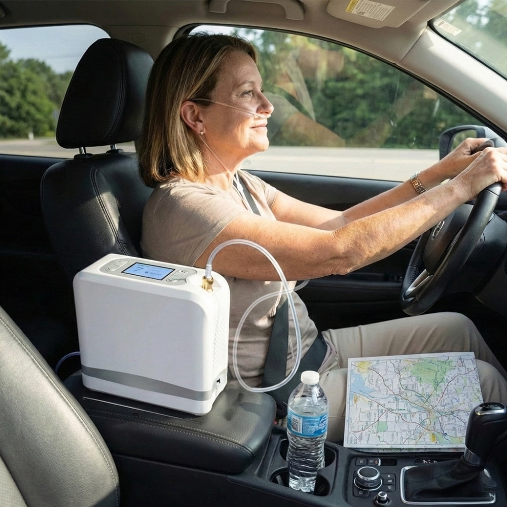 Advanced 1-7L/Min Oxygen Concentrator – AI Breath Detection, 90-94% Oxygen Purity